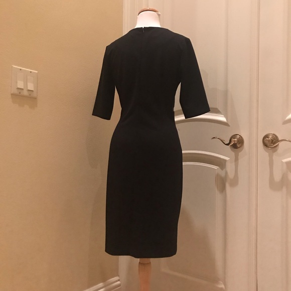 Julia Jordan black knit dress with faux leather detailing. - Picture 3 of 5
